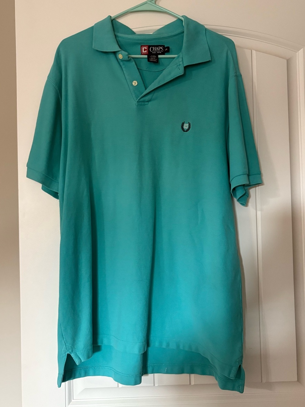Chaps Men's Teal Polo Shirt with Embroidered Logo
